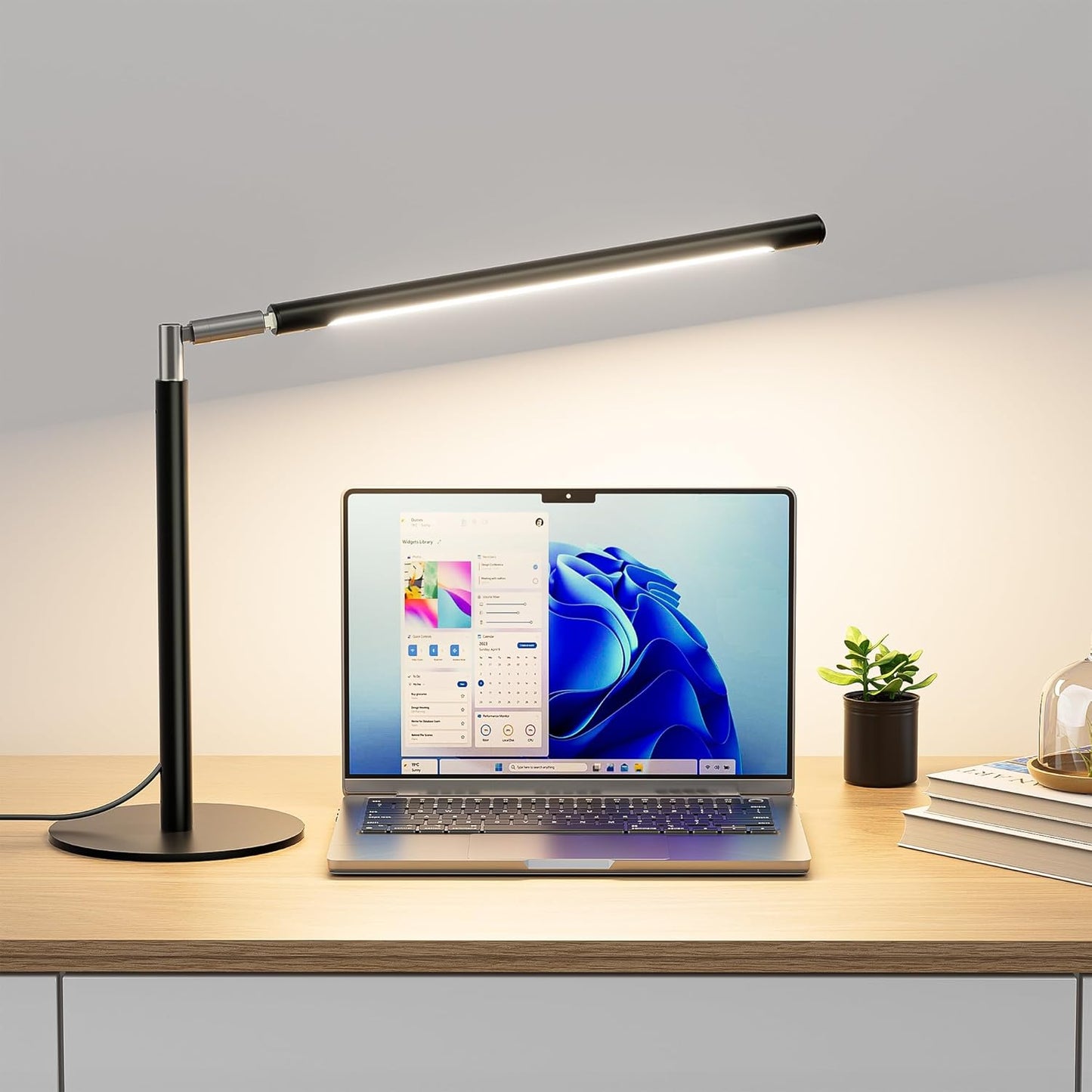 Lámpara escritorio LED metal 16pulg regulable 1200lm moderna