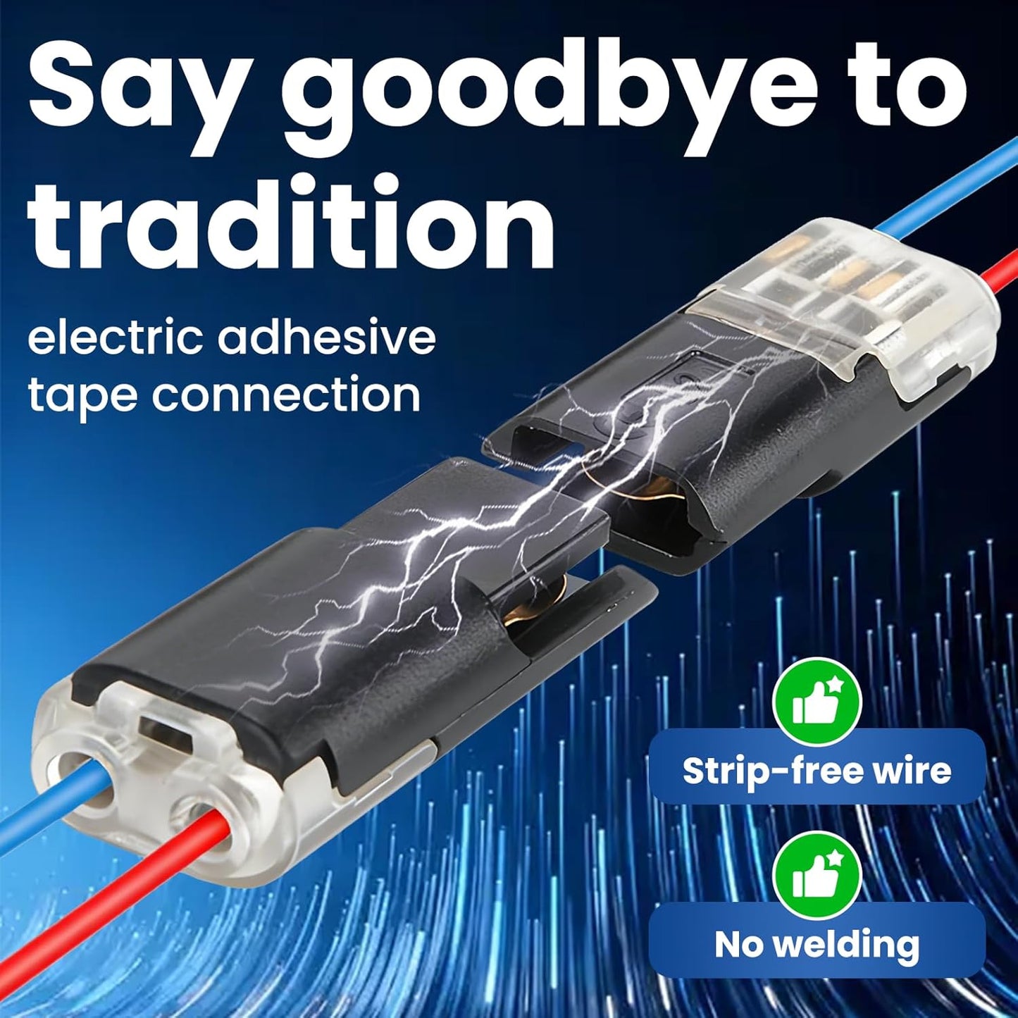 Conector enchufe doble cable 20 uds con LED