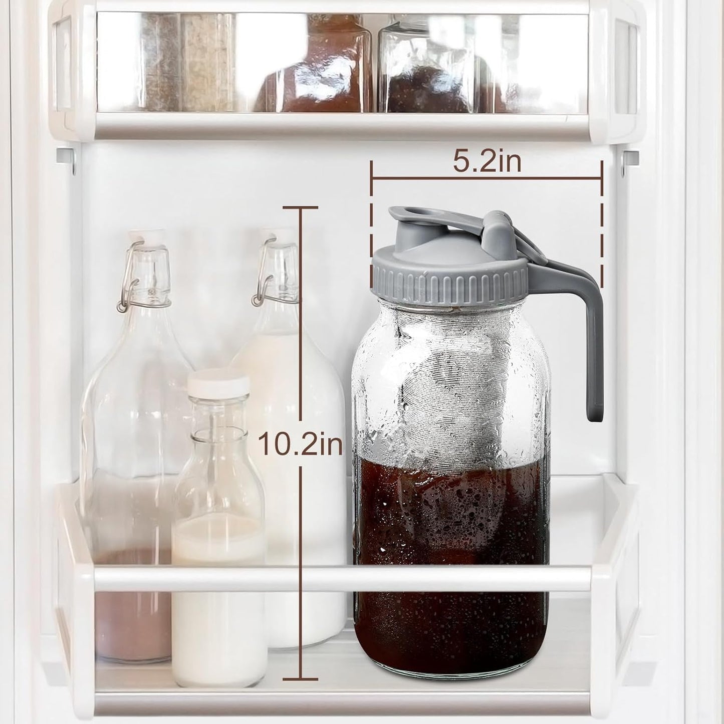 Cafetera frío 2 Pzas jarra acero inox 64oz sin fugas