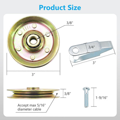 Kit poleas puerta garaje 3pulg eje 3/8 carga 200lb