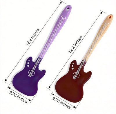Juego de 2 espátulas de silicona con forma de guitarra
