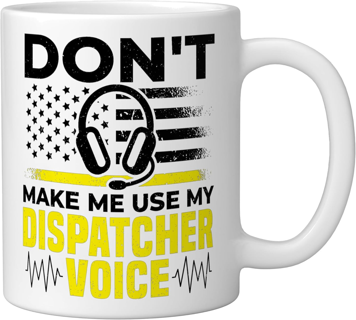 Taza cerámica para semana de voz de operador 911 blanco