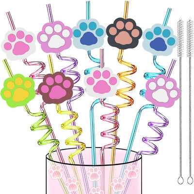 24 piezas suministros fiesta cumpleaños para mascotas con pajitas reutilizables