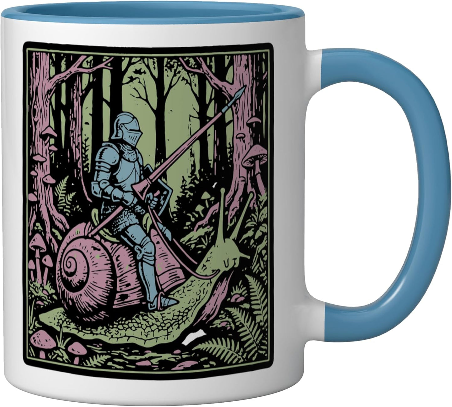Taza de cerámica con diseño de caracol Knight Riding