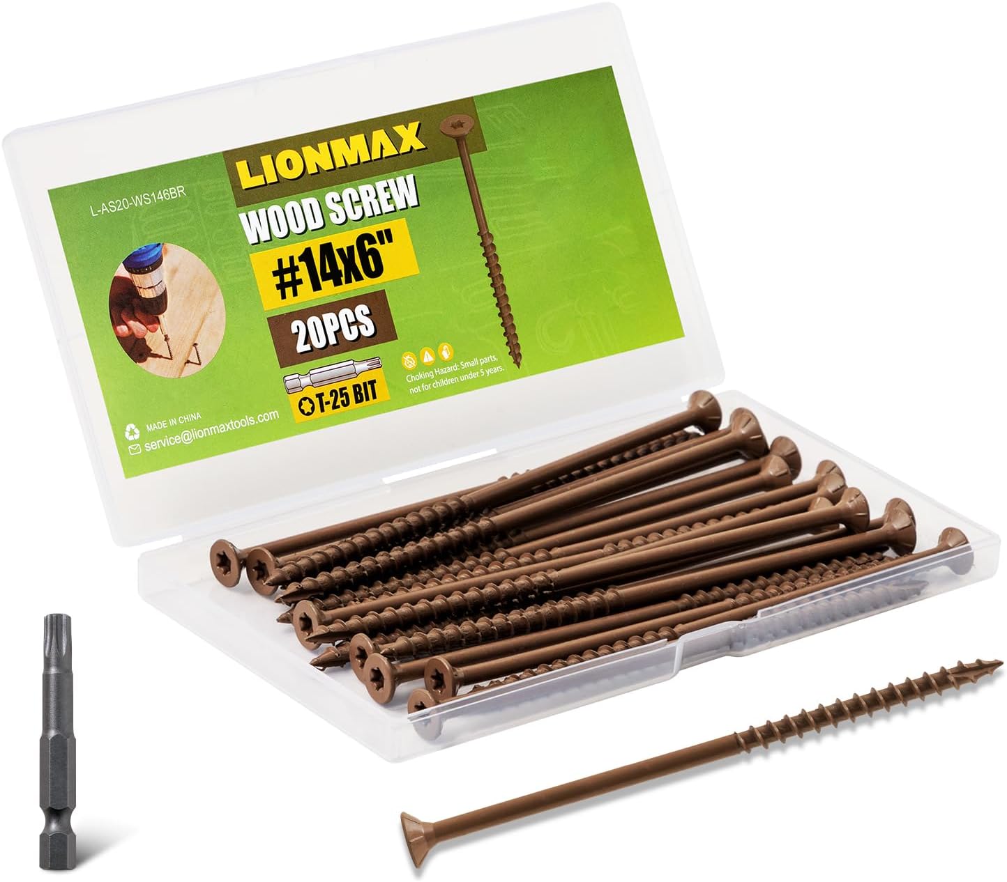 Tornillos cubierta #14x6pulg 20uds madera epoxi resistente