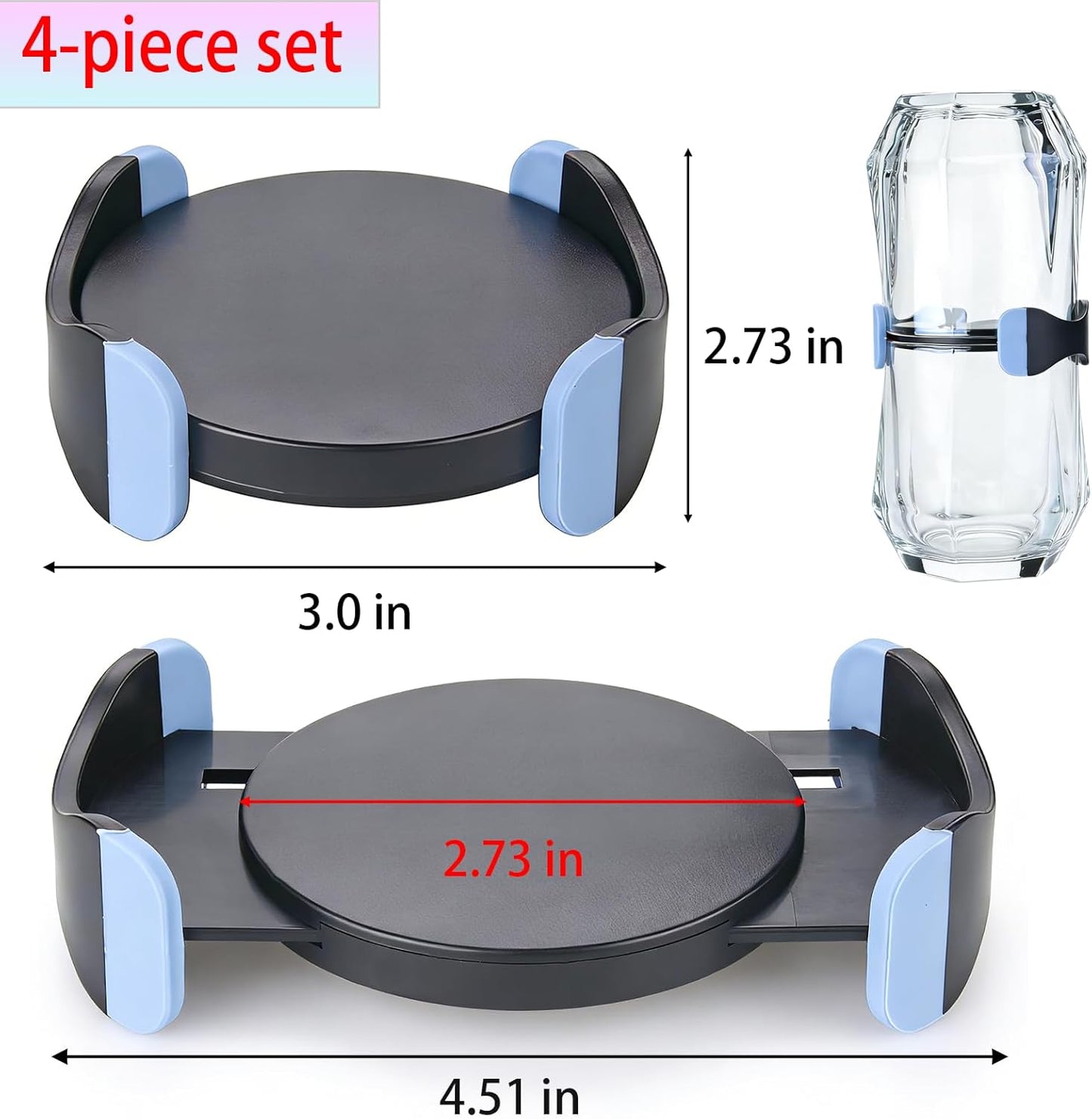Organizador de tazas de café y té extensible plegable para armarios
