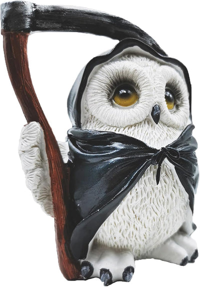 Figura búho muerte guadaña resina decoración hogar 6.29pulg