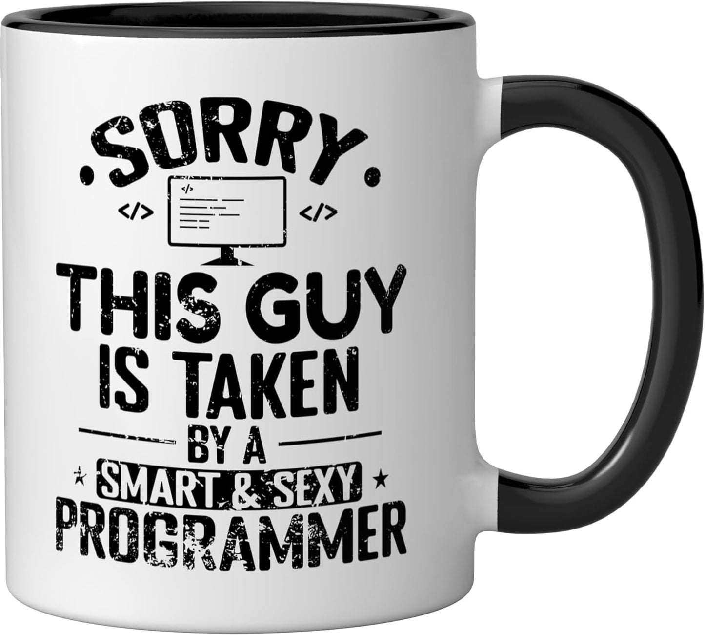 Taza Cerámica Programador Inteligente Negro/Blanco