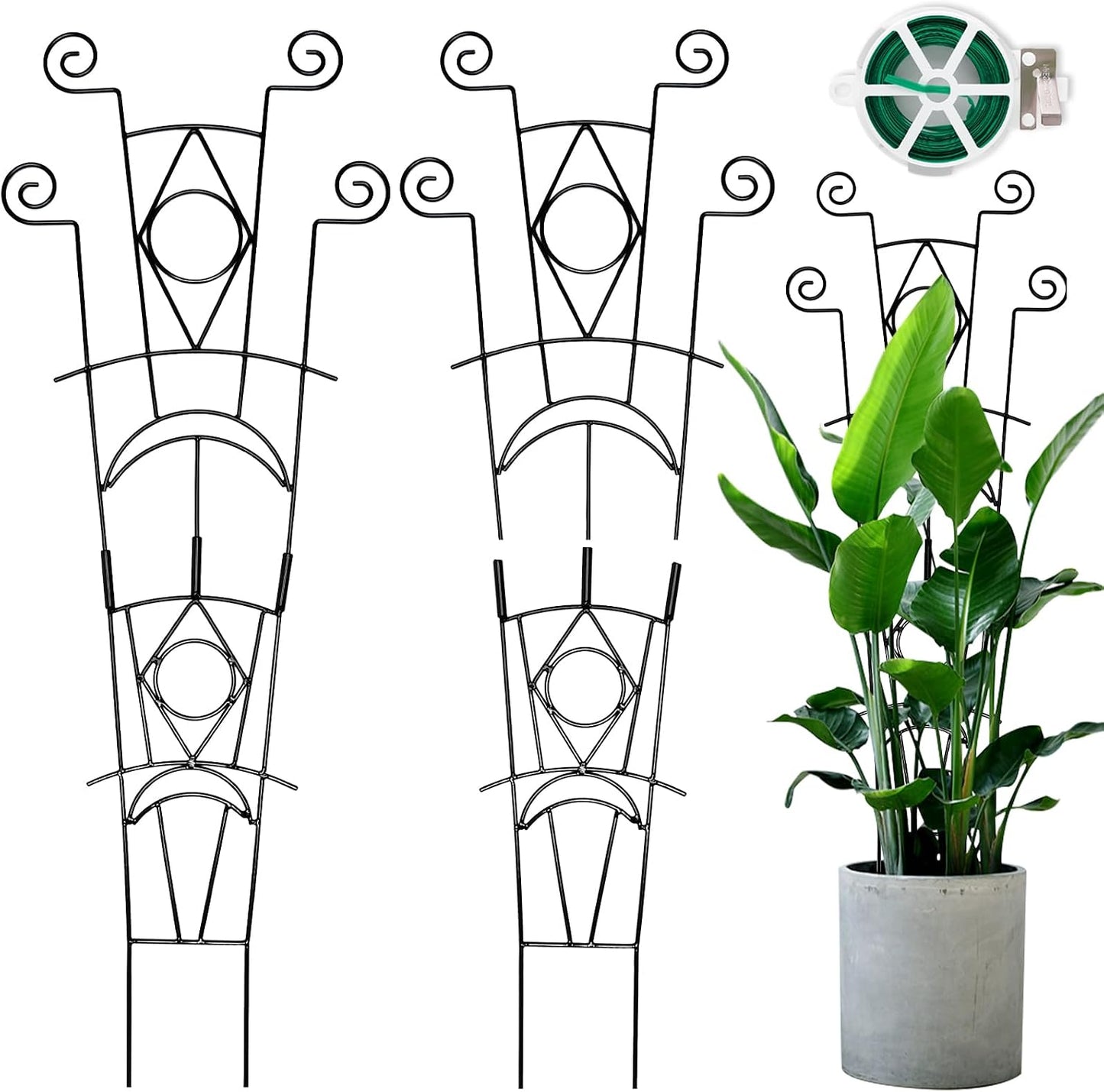 Enrejado metal apilable 4en1 para plantas trepadoras