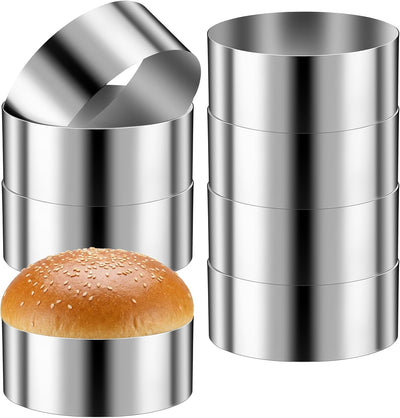 8 Anillos Hamburguesa 4pulg Acero Inox Antiadherente