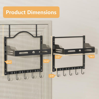 Soporte pared 2en1 para escoba trapeador con ganchos