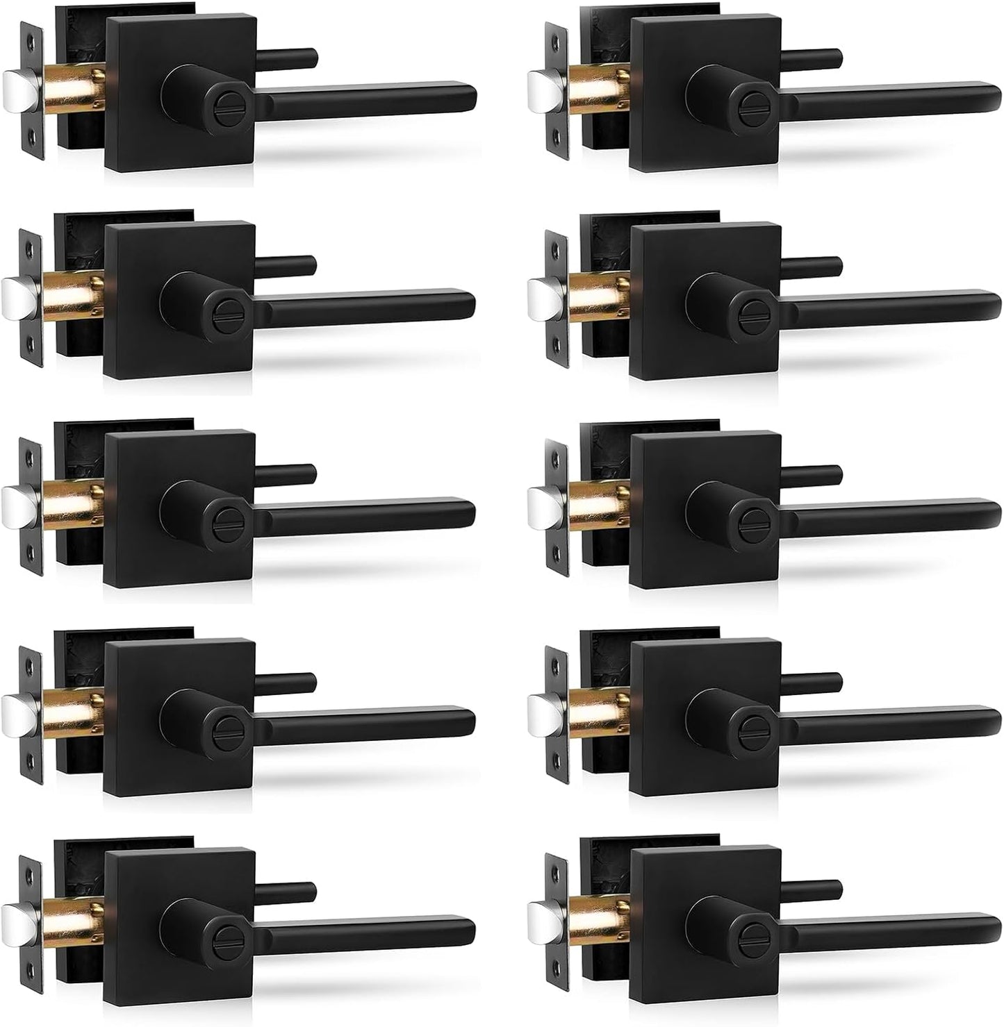 10 Manijas Puerta Negro Reversibles