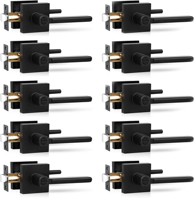 10 Manijas Puerta Negro Reversibles