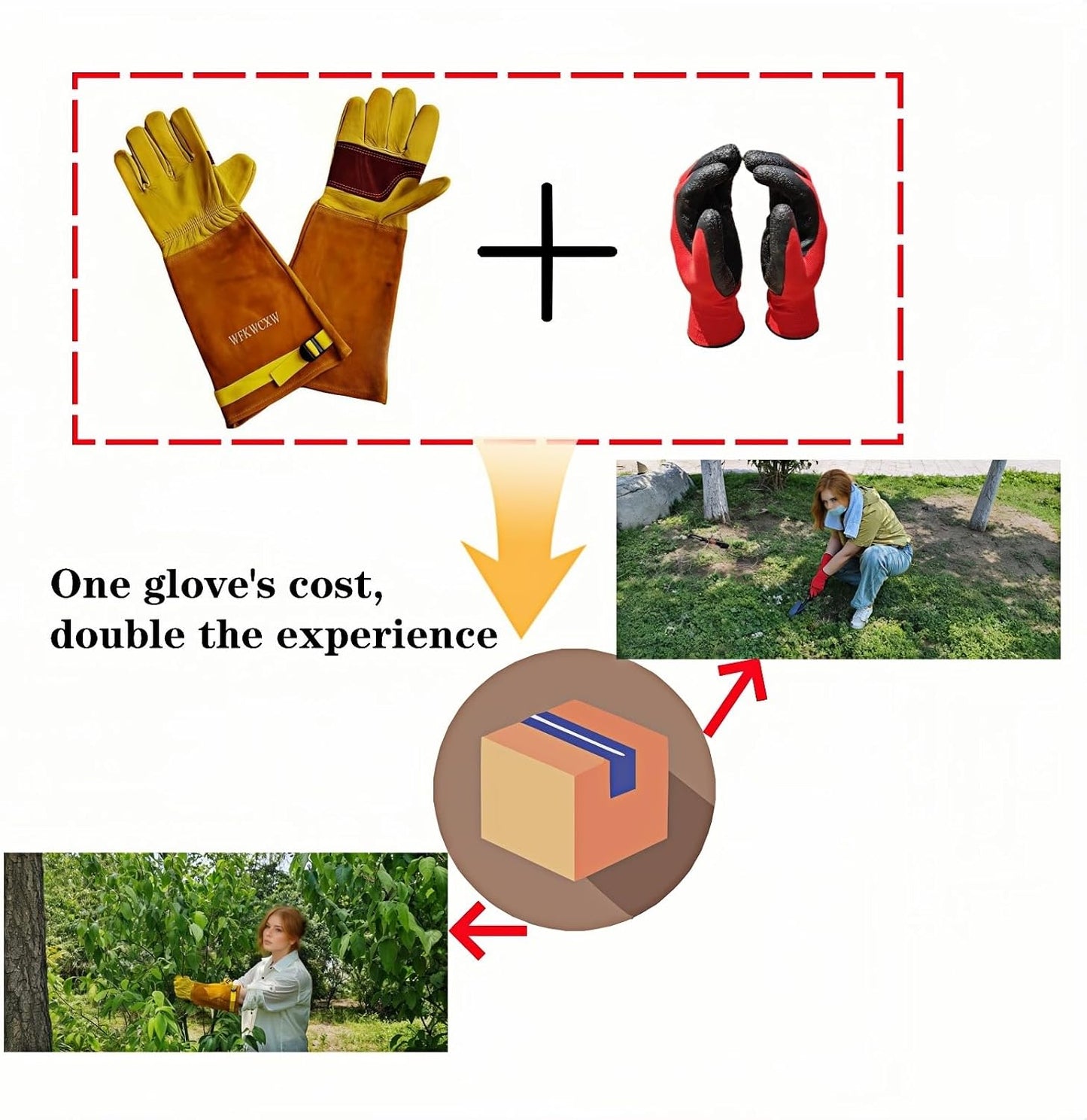 Guantes jardinería cuero vaca a prueba espinas mujer/hombre