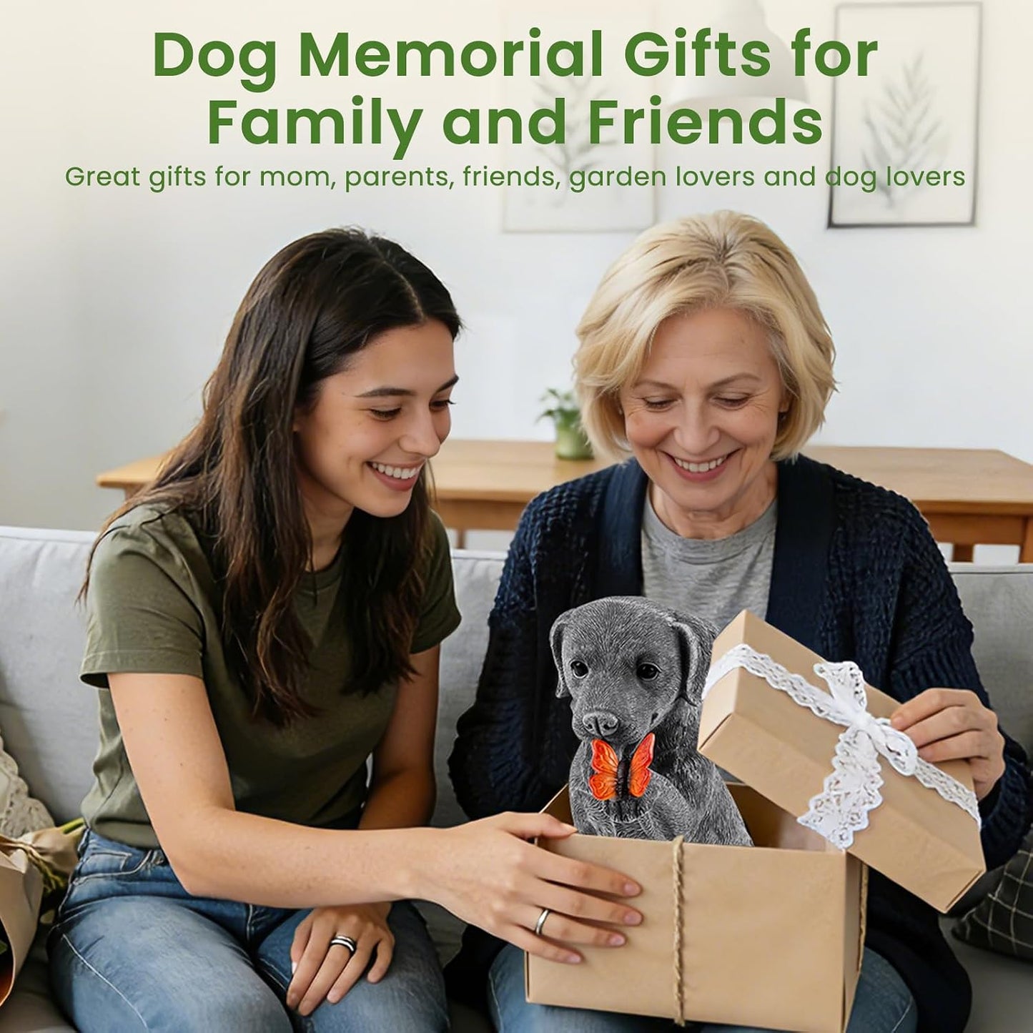 Estatua solar de perro para jardín regalo mamá
