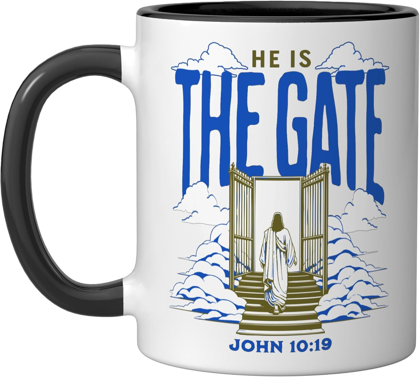 Taza Cerámica Frase Bíblica Juan 10 19 Negro/Blanco