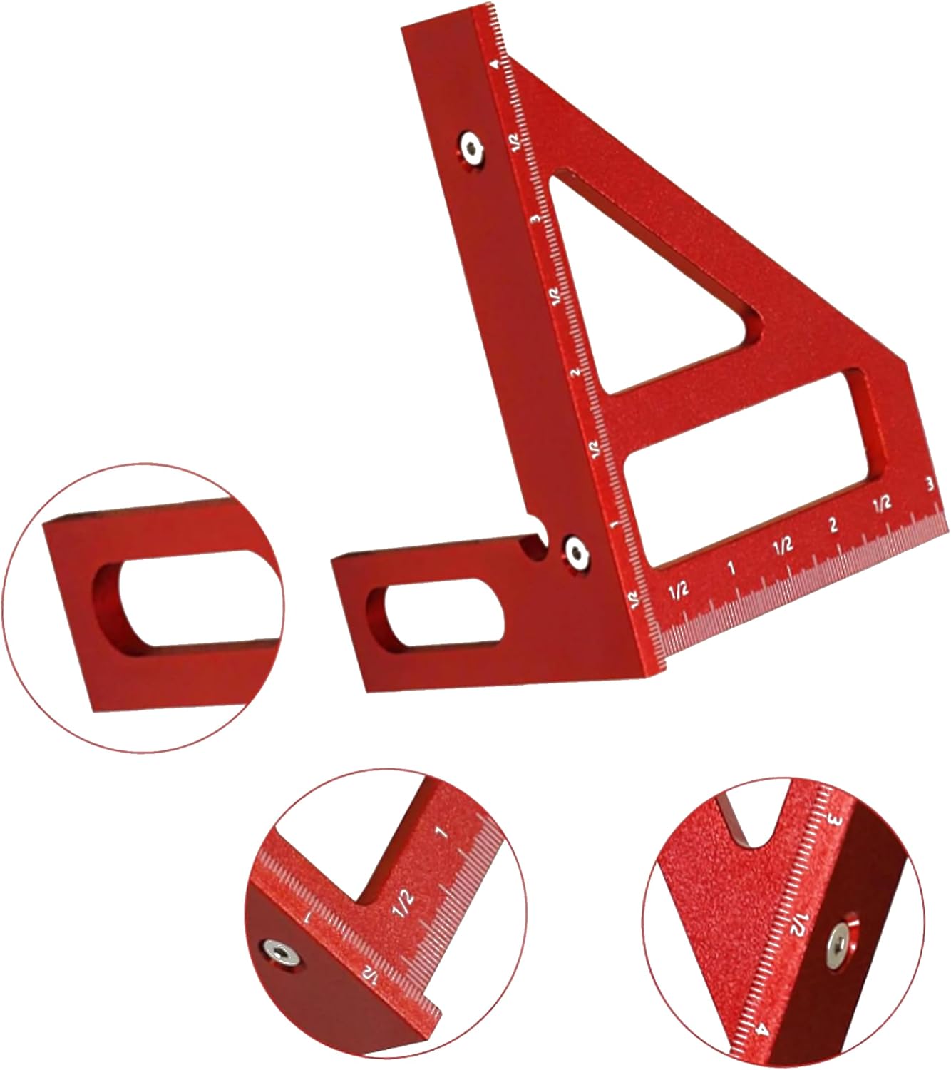 Regla multiángulo 3D aluminio 4pulg para carpintería y diseño