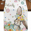 Mesa Pascua primavera 72pulg lino algodón conejos flores