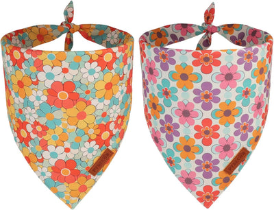 Bufanda floral perro grande tela duradera 2 pzas