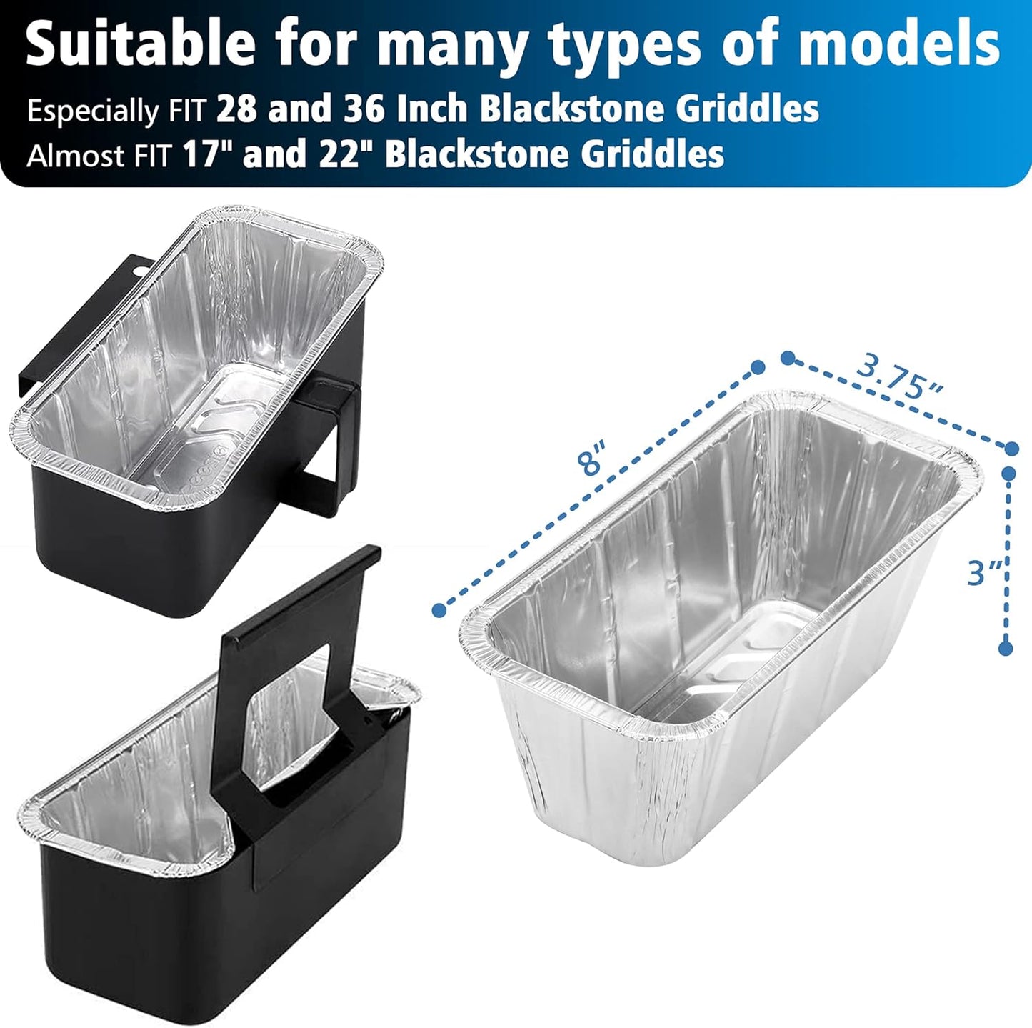 20 Forros Tazas Grasa para Plancha Blackstone 28-36pulg