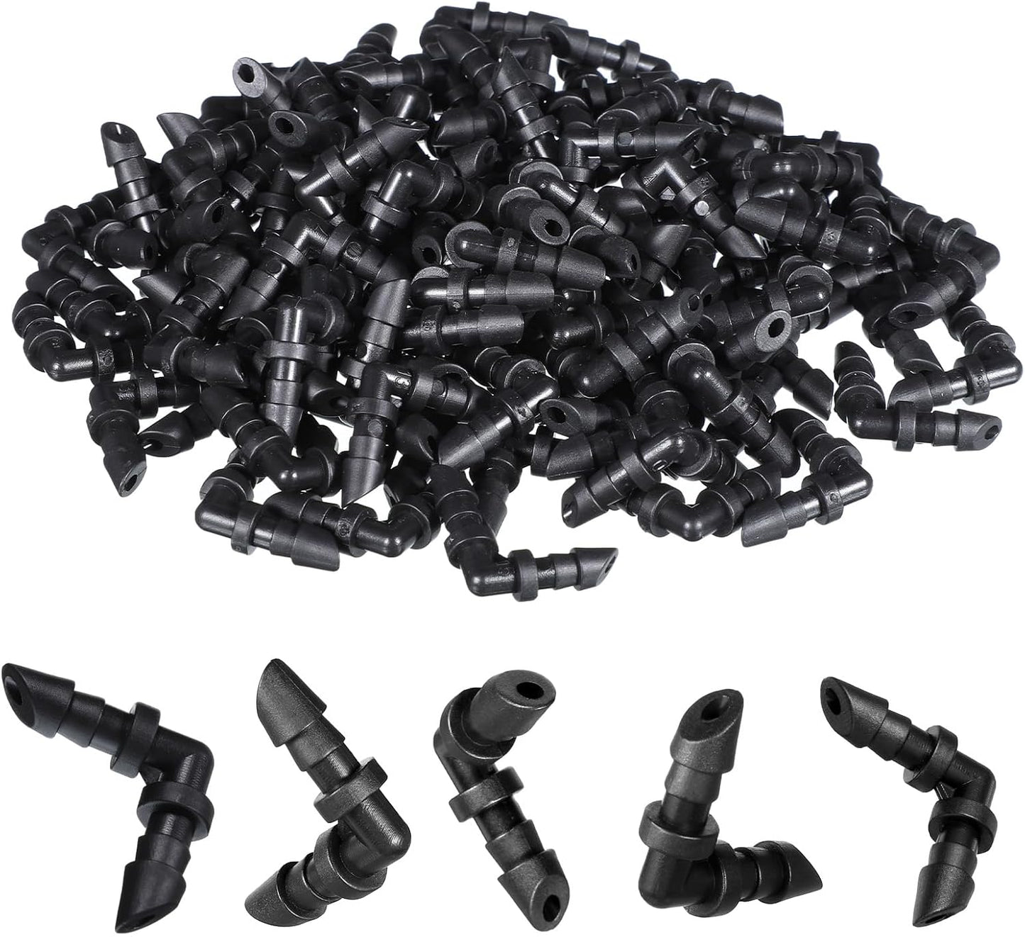 Accesorios codo riego goteo 1/4 pulg 100 pzas