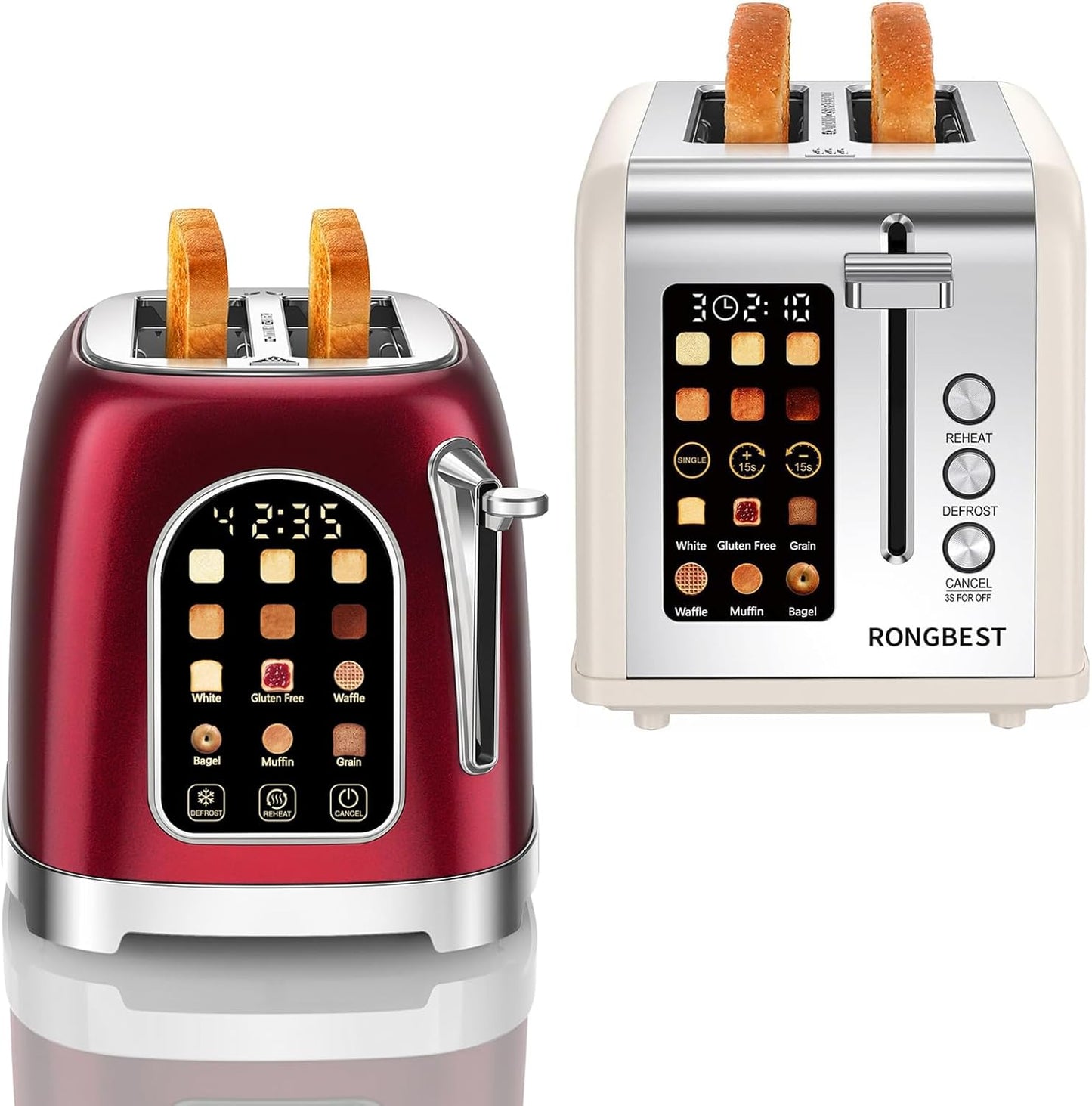 Tostador Acero Inox 2 Rebanadas Pantalla Táctil