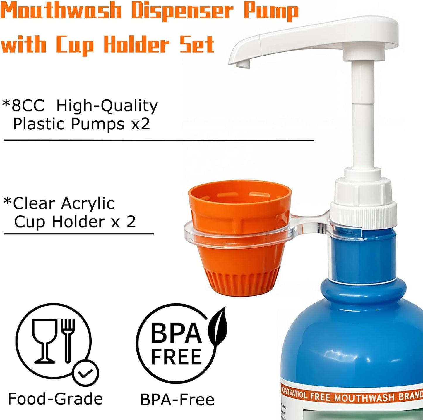 Dispensador enjuague bucal con soporte para TheraBreath 16oz set 2