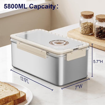 Contenedor Pan Acero Inox 5800ml y Kimchi 3800ml Tapa Hermética