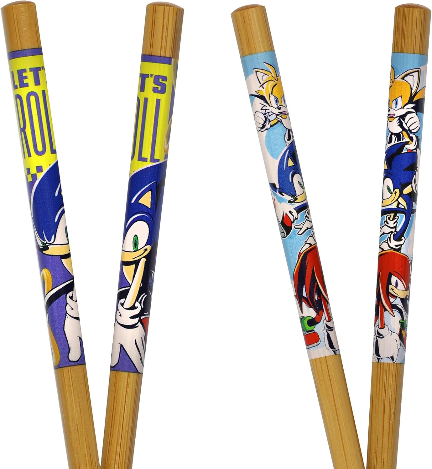 Juego de palillos de bambú reutilizables Sonic The Hedgehog 4 pares