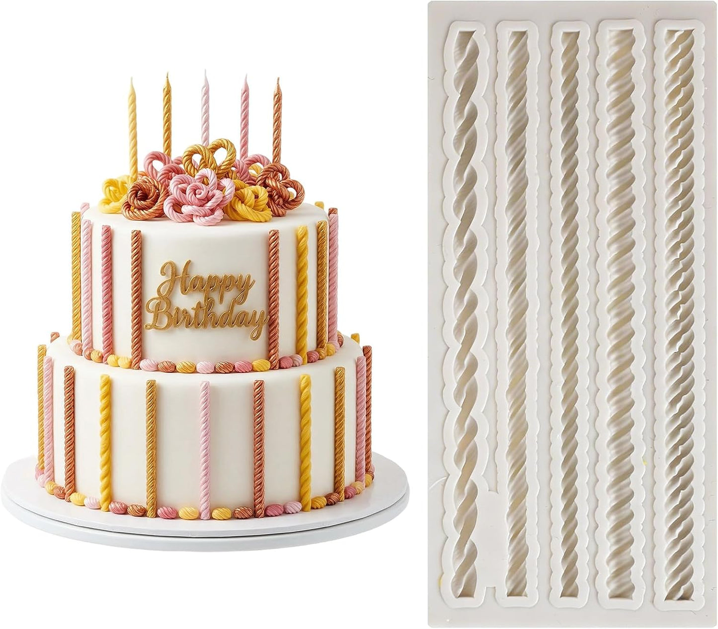 Moldes de fondant y chocolate de silicona para decorar pasteles