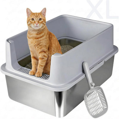Caja arena gatos acero inox XL antiadherente antifugas
