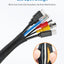 Protector cable 10pulg negro con 10 bridas para TV y computadora