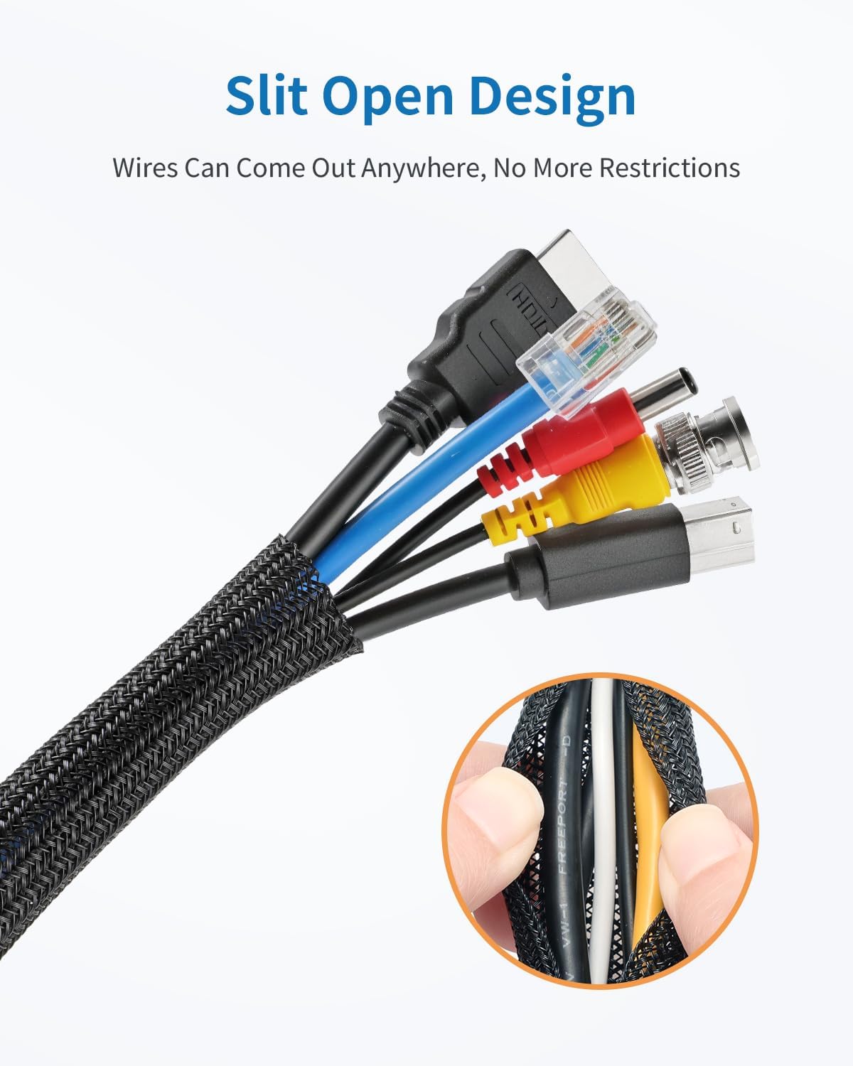 Funda protectora cable 30pies 1/2pulg tubo telar alambre trenzado