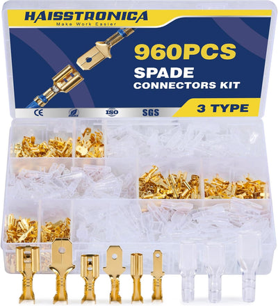 Kit 960 Pzas Conectores Pala Macho Hembra Desconexión Rápida