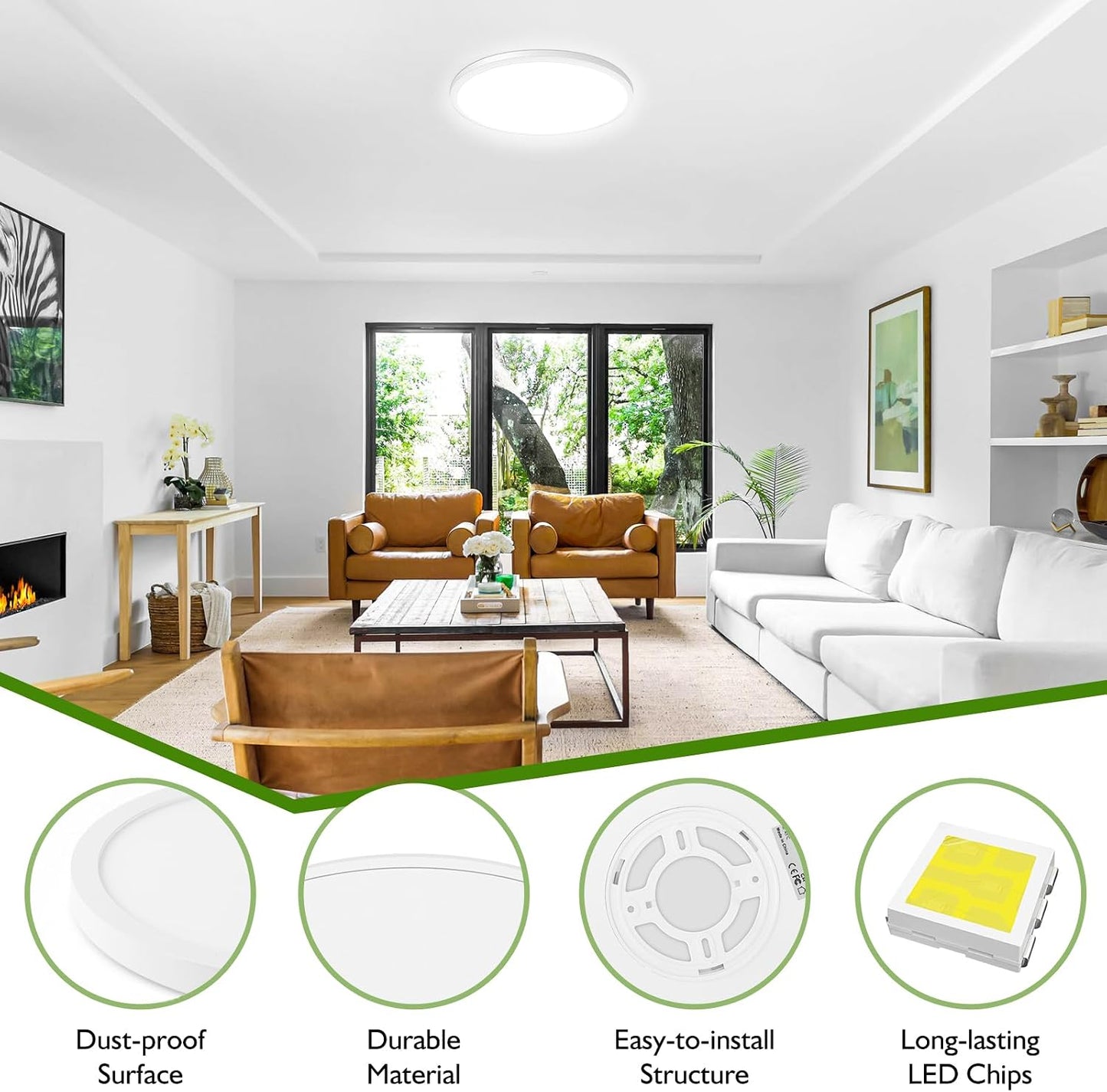 Lámpara LED empotrada techo 12pulg 28W 3200lum moderna