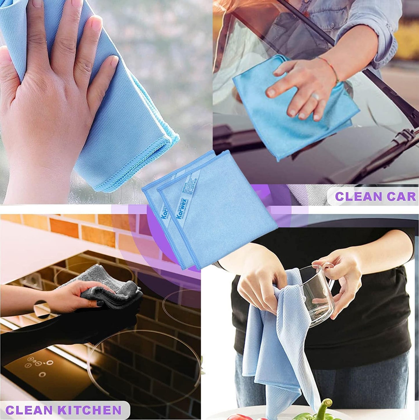 Paño limpieza ventanas sin rayas pack azul 2