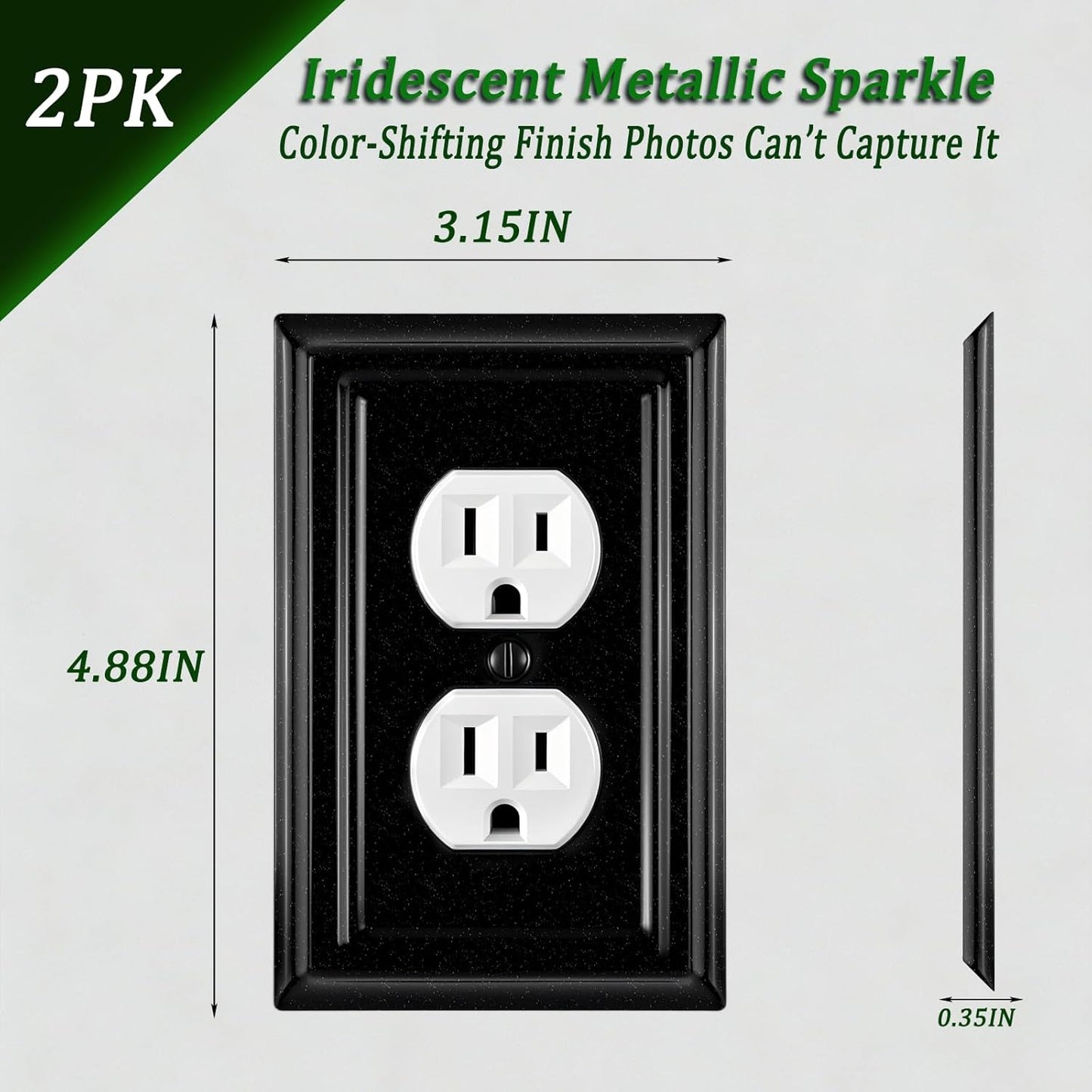 Cubierta enchufe metal placa interruptor 3.15x4.88pulg mediano