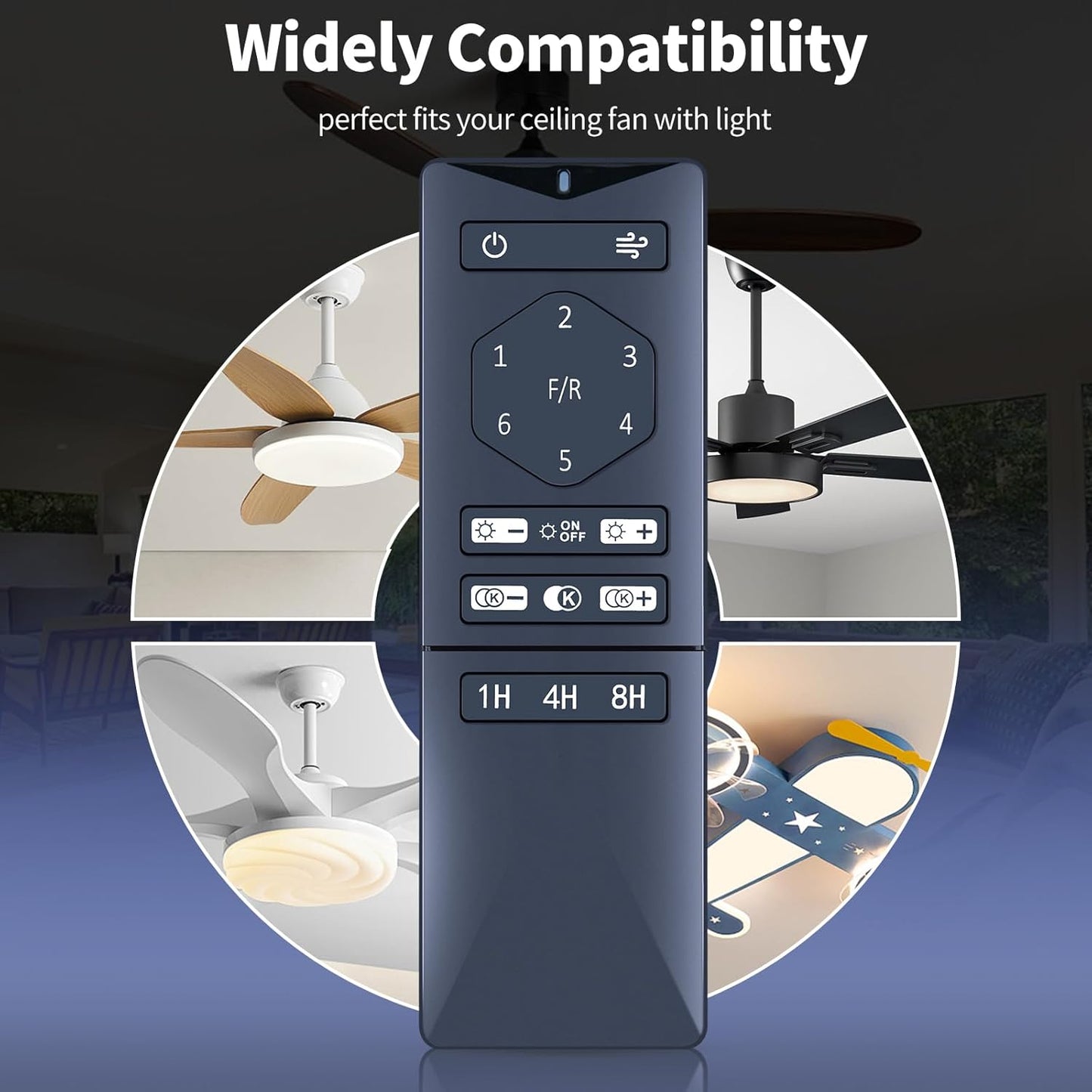 Control remoto ventilador techo 6 velocidades con soporte