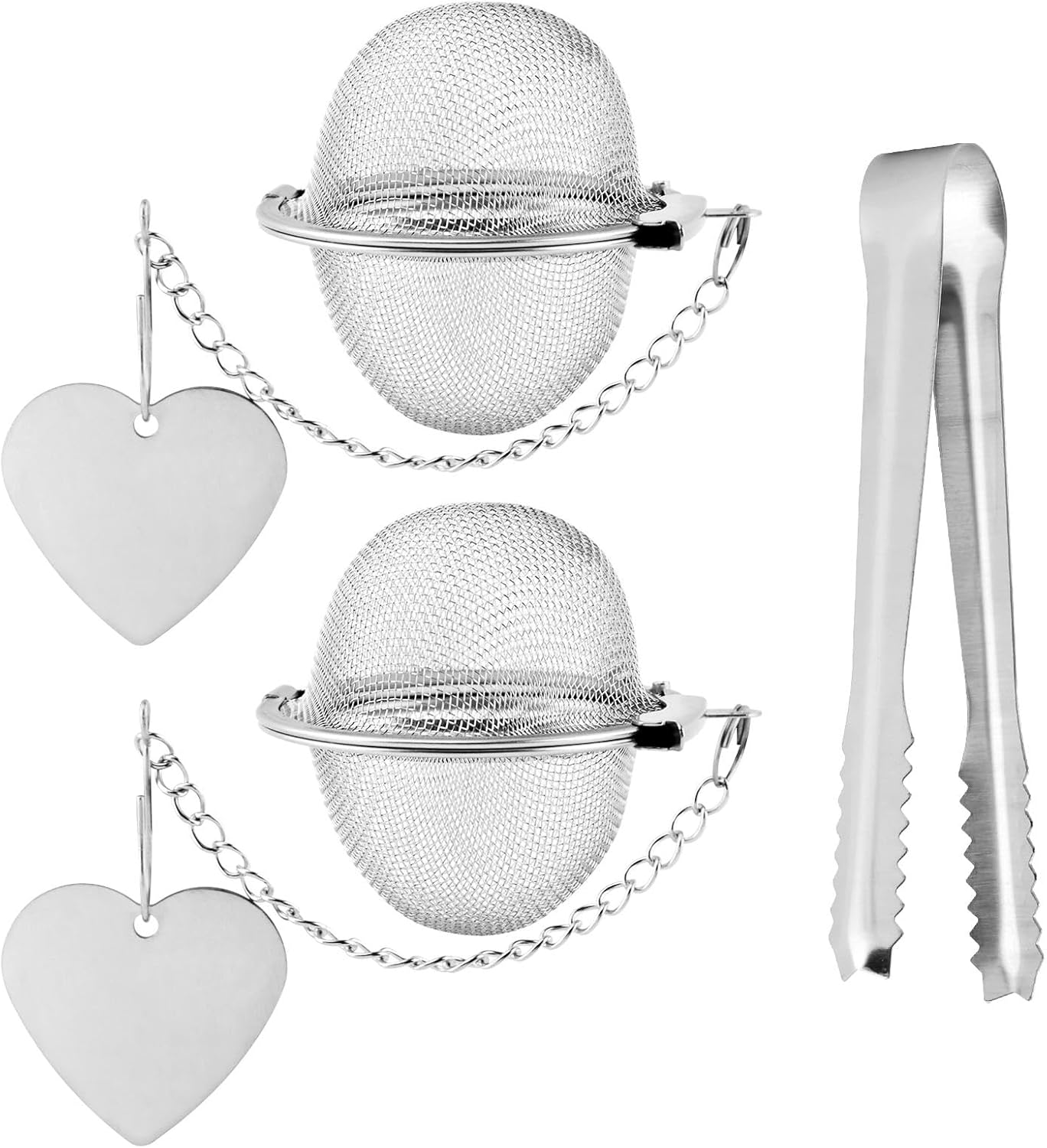 2 Infusores Té Hojas Sueltas Acero Inox Con Clip