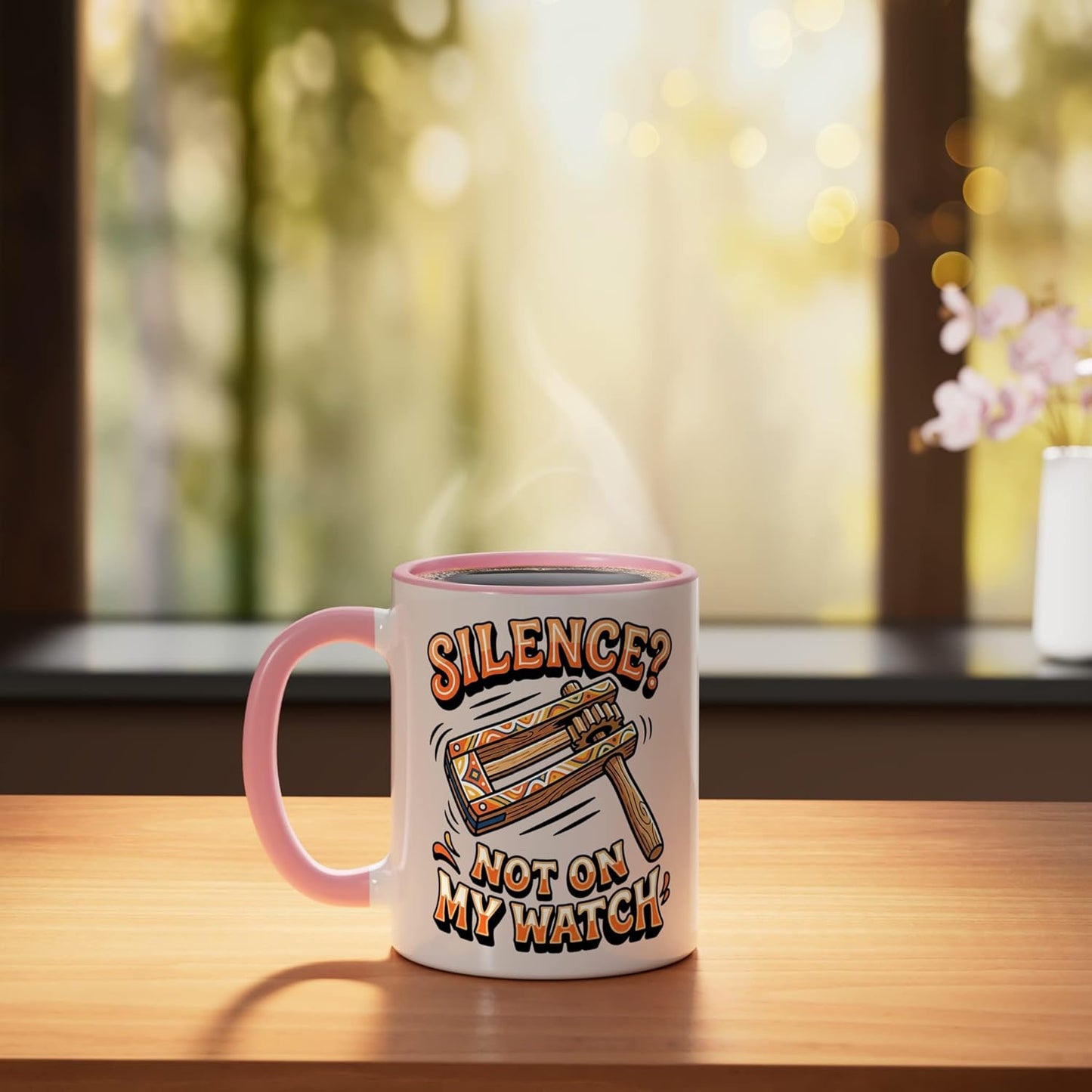 Taza Cerámica Haman Esther Grover Grogger Rosa/Blanca