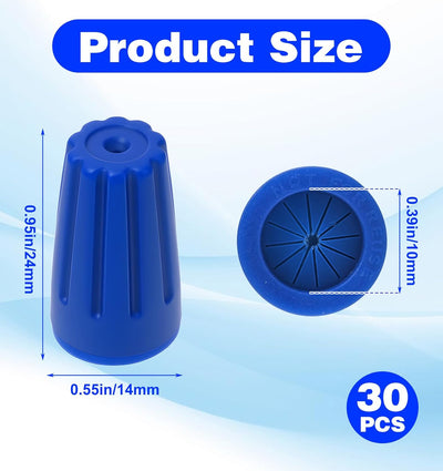 30 Tuercas Alambre Impermeables Conectores 22AWG-12AWG Azules