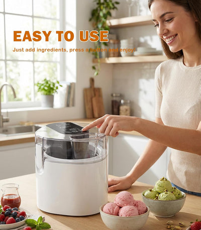 Máquina helados 1.52qt con cuenco aislado LCD y temporizador