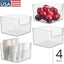 Contenedor Almacenamiento Frontal Abierto 4 Pzas Transparente