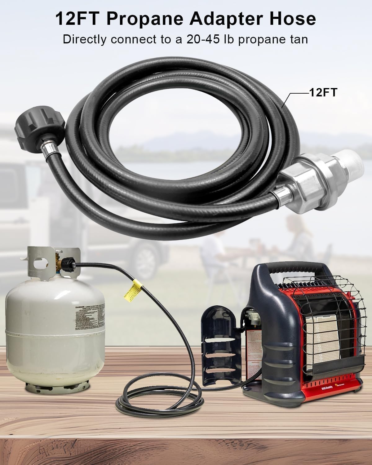 Filtro combustible propano 12ft para Big Buddy con adaptador QCC1