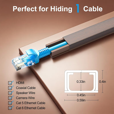 Ocultador cables 113pulg pared organizador un solo cable
