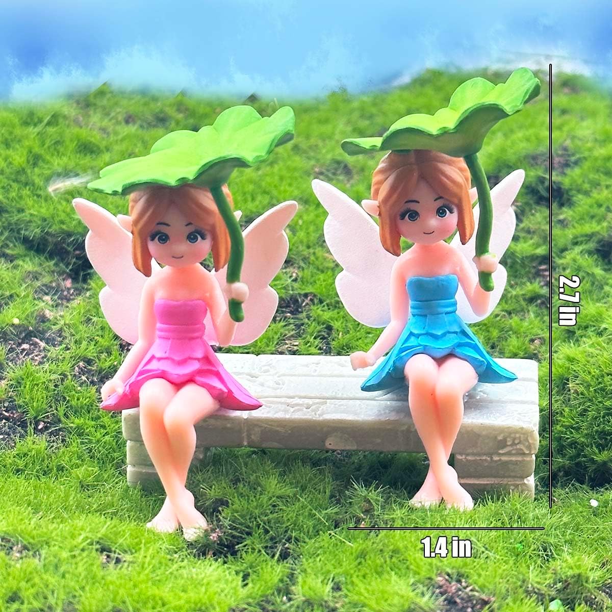 Figuritas hadas resina 4 pzas para jardín miniatura