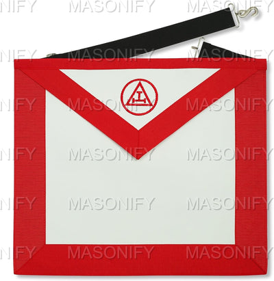 Aprón bordado Masonic Royal Arch con cadena, joya y funda suave