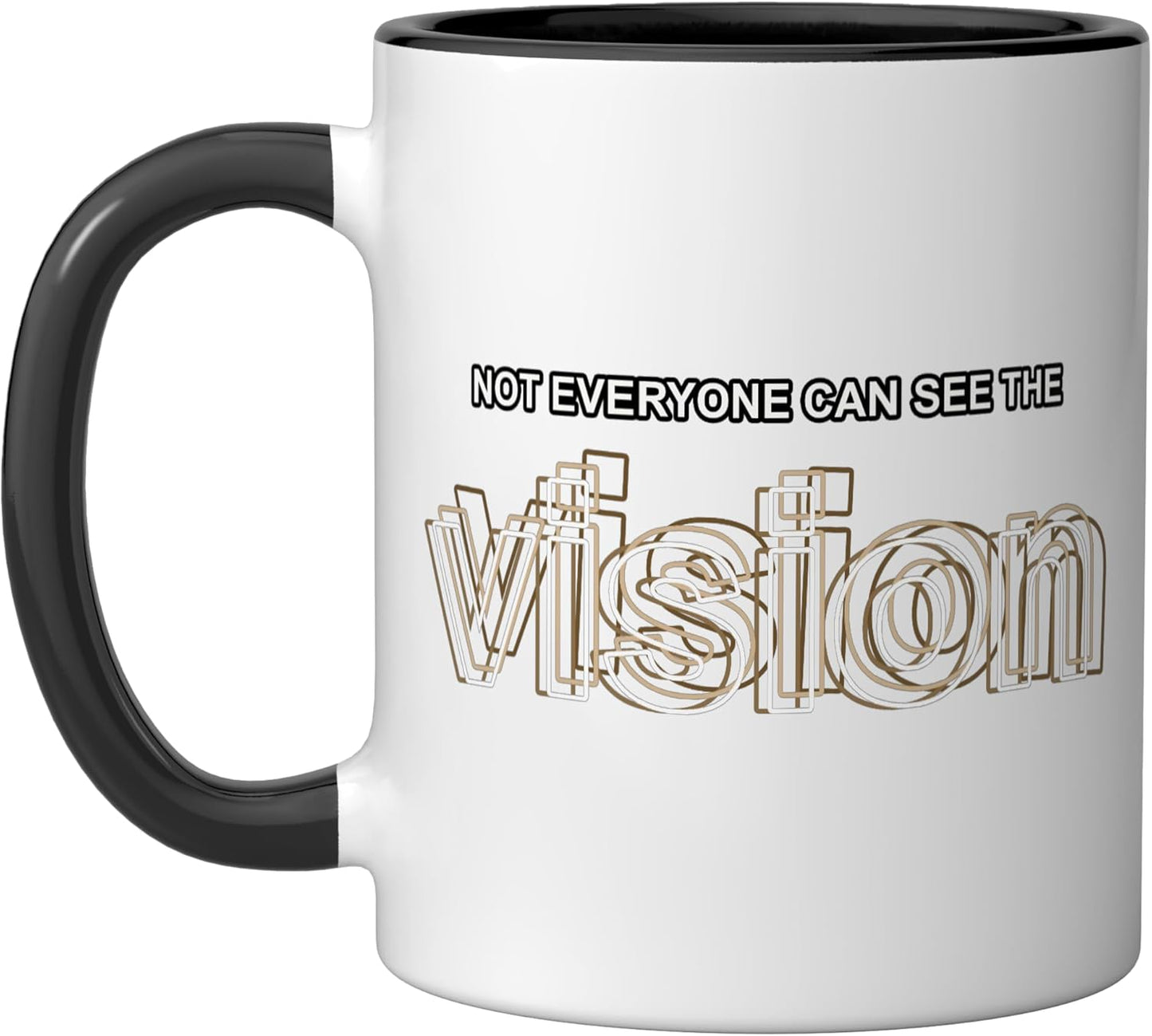 Taza de cerámica con diseño gráfico tan color negro/blanco