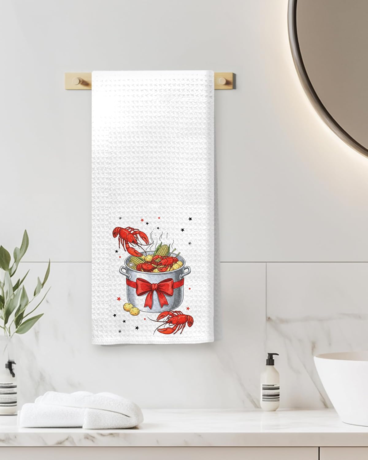 Toallas cocina hervir cangrejos y langosta decorativas
