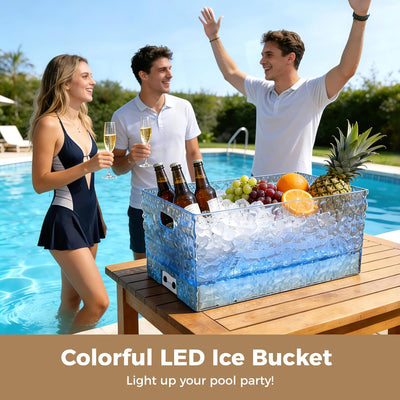 Cubos hielo LED 15L con luz grande para fiestas y bar